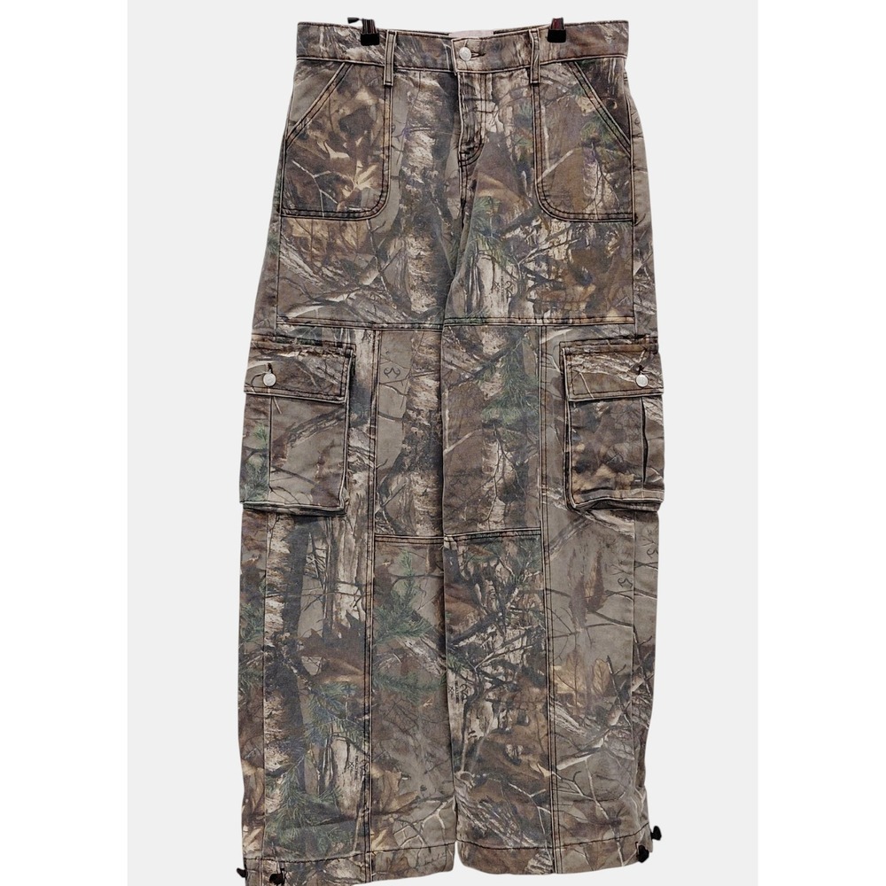 Revice Denim Camo Cargo Pants Womens 26 Camouflage Utility Streetwear Y2K